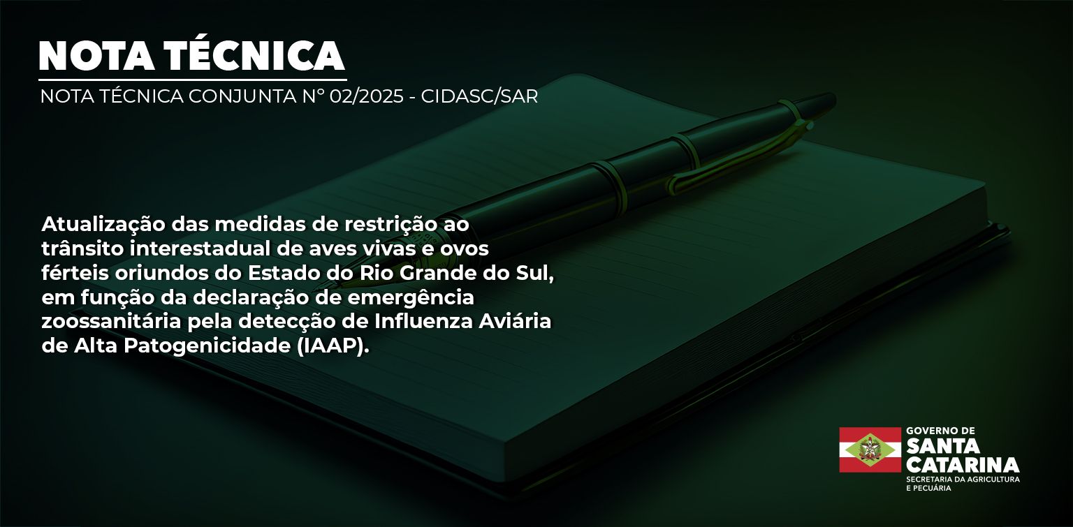 Nota Técnica: Atualização das restrições ao trânsito interestadual de aves e ovos oriundos do RS devido à Influenza Aviária